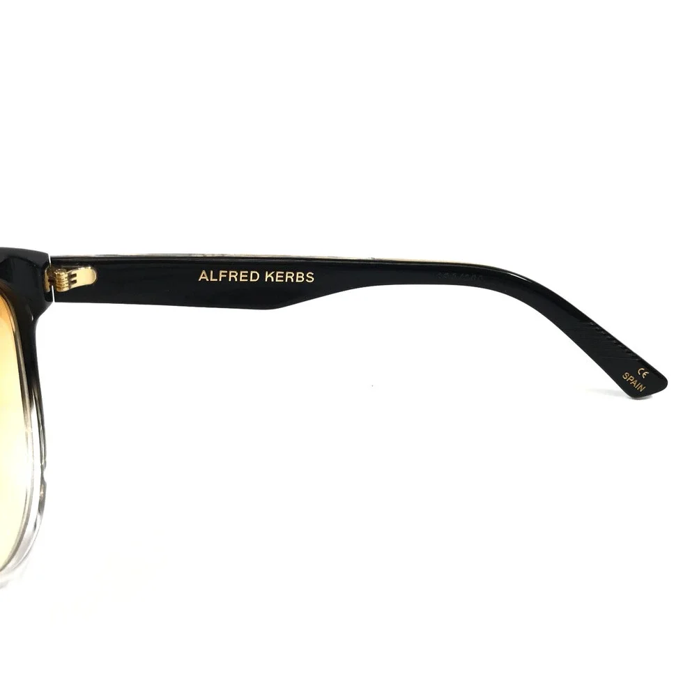 Alfred Kerbs Sunglasses ANDREA BK Black Cat Eye Frames w/ Gradient Orange Lenses